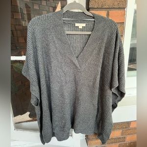 Loft gray poncho sweater